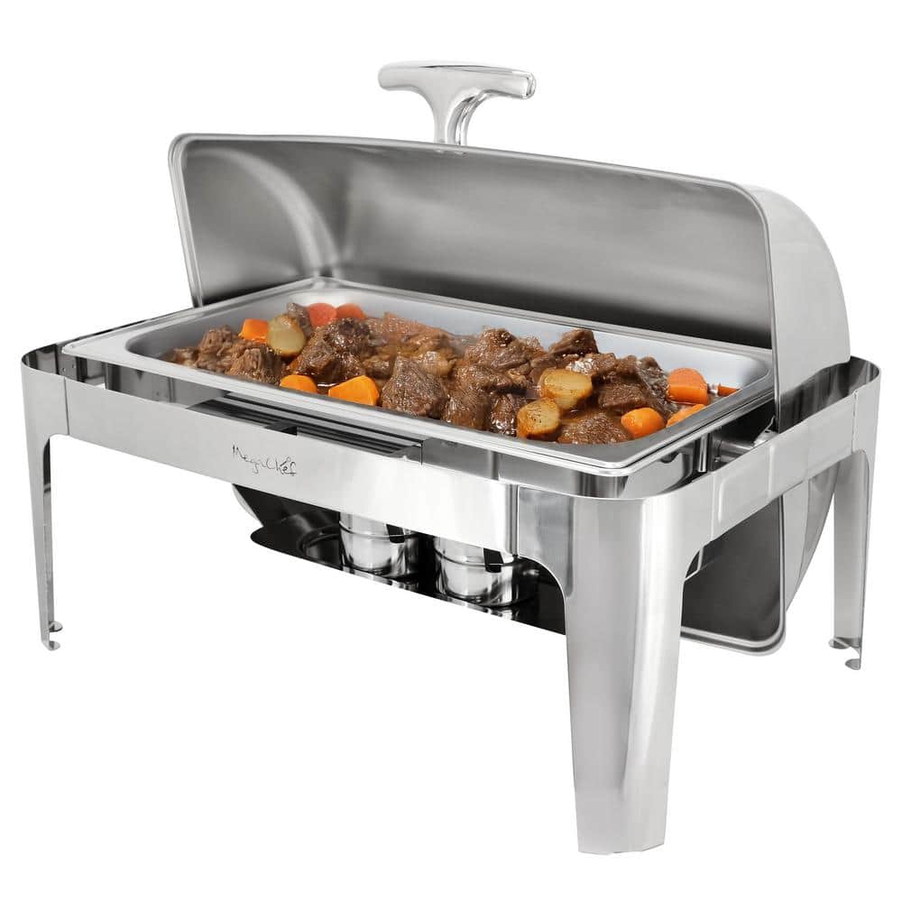 9.5 qt. Oblong Roll Top Stainless Steel Professional Chafing Dish/Food Warmer/Buffet Server Serving Trays - Hercitys