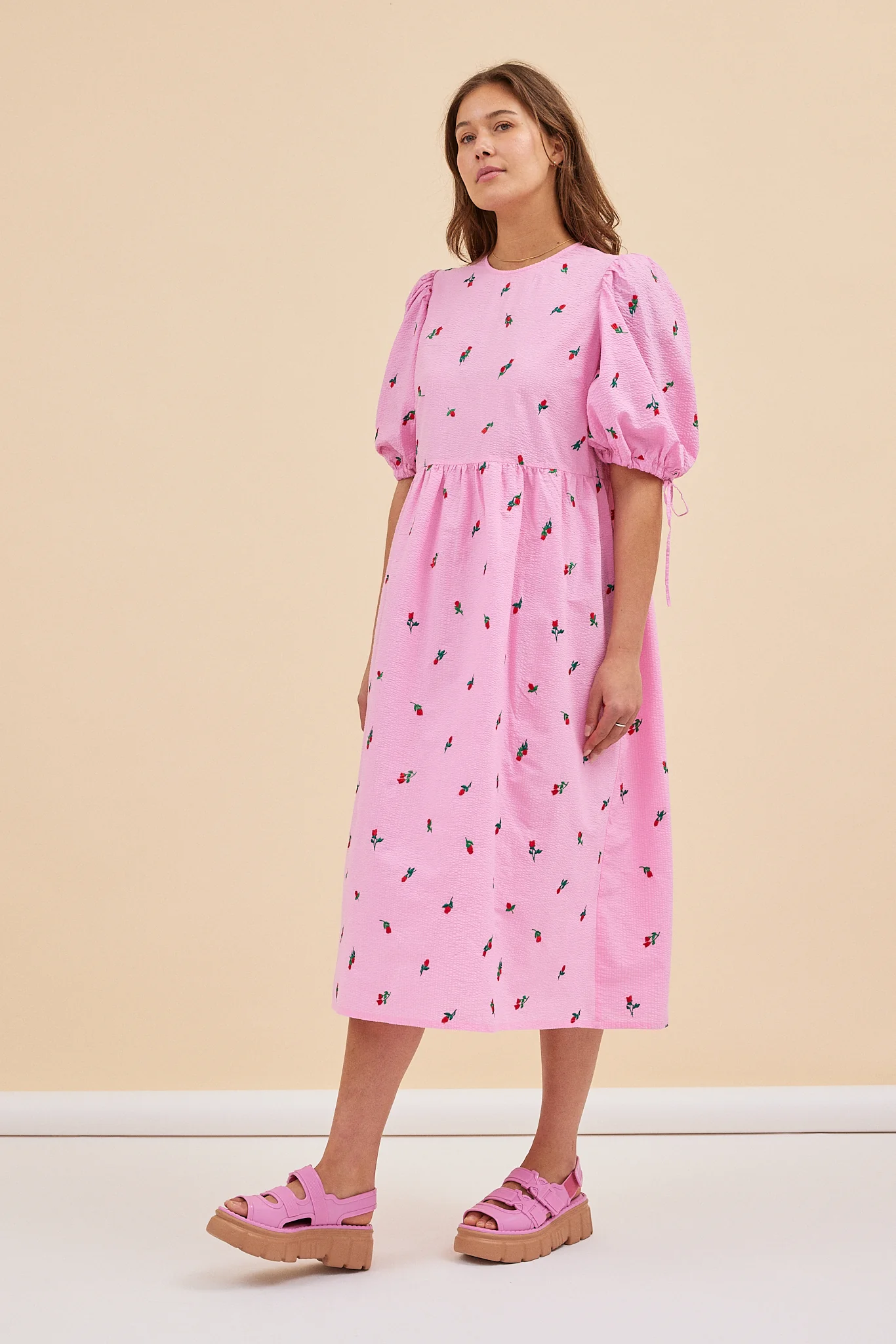 LONG ROSSO DRESS - ROSES - Hercitys