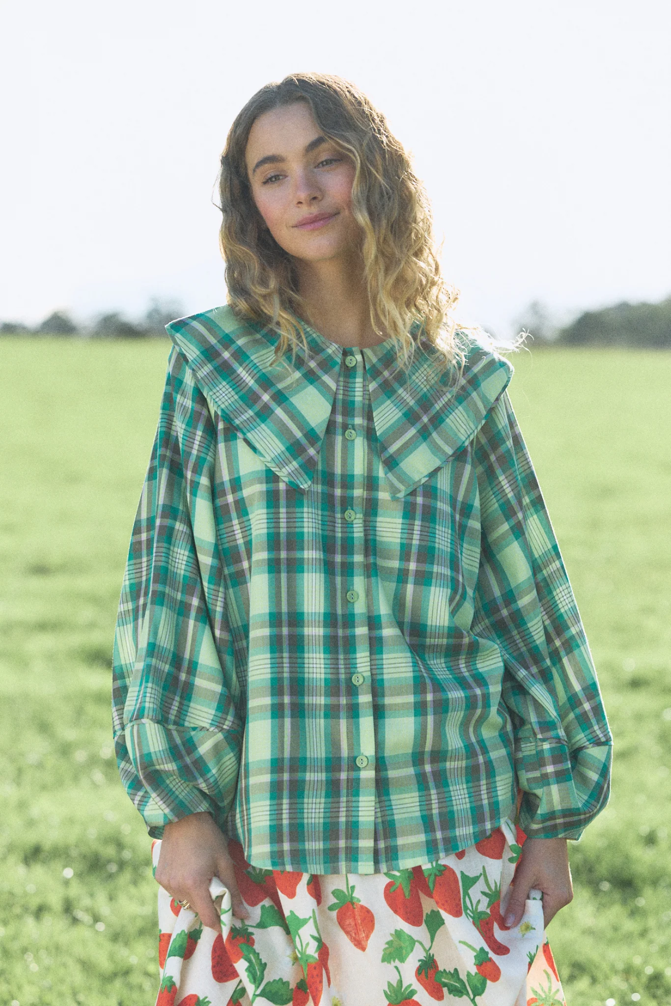 LULLABY BLOUSE - PICNIC PLAID - Hercitys