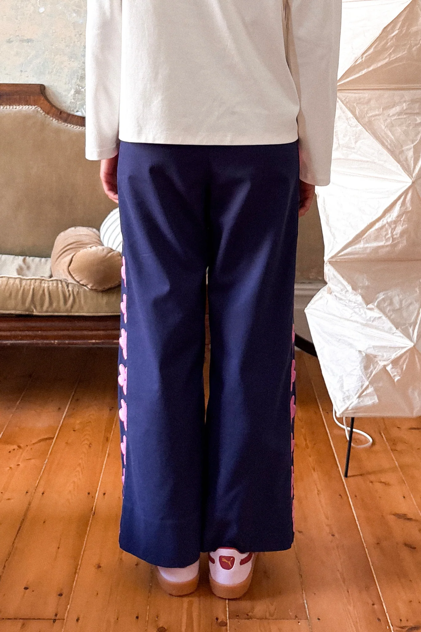 COLUMN PANT - BLUEBERRY FLOWER - Hercitys