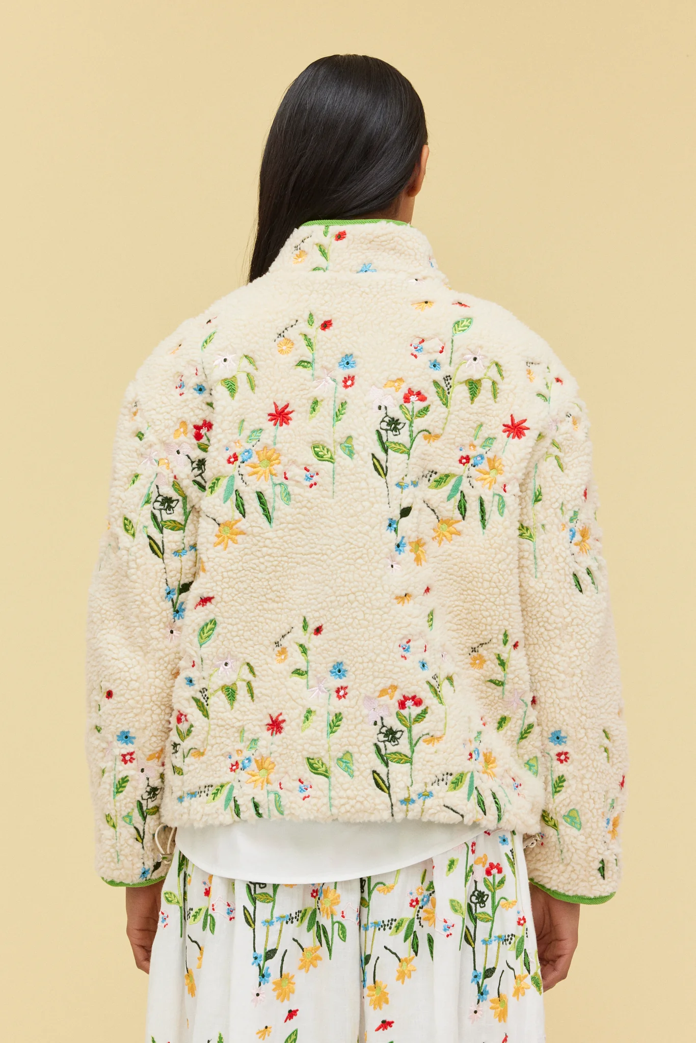 EMBROIDERED FLEECE JACKET - GARDEN - Hercitys